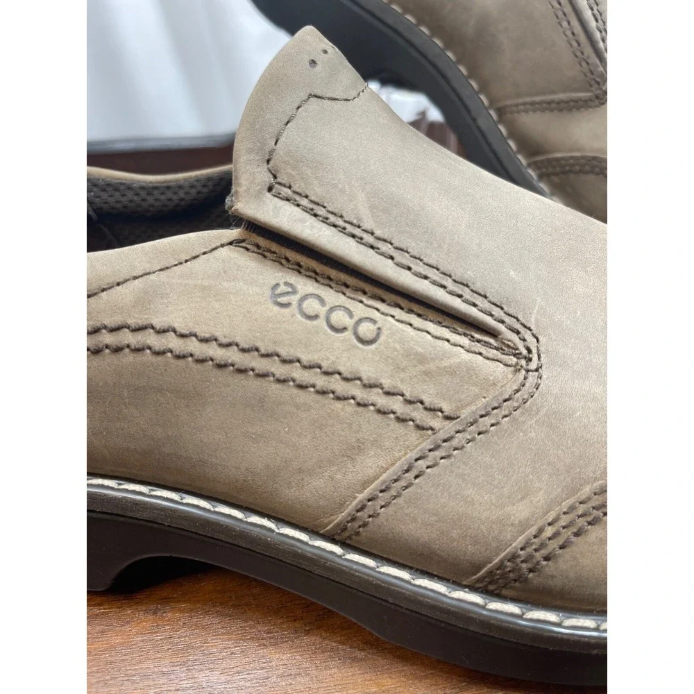 ECCO Fusion Slip On Nubuck Men Size EU 47 US 13 Lt Brown  50014402072 Comfort